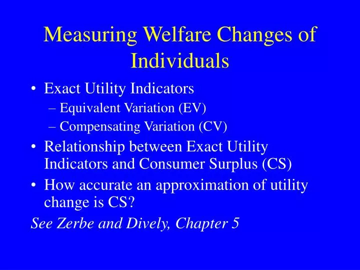 measuring welfare changes of individuals