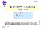 B-Trigger Working Group Work-plan - slide 1