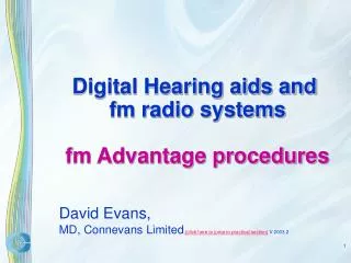 Digital Hearing aids and fm radio systems fm Advantage procedures