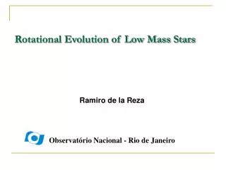 Rotational Evolution of Low Mass Stars