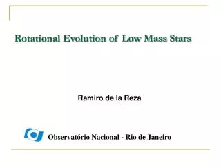 rotational evolution of low mass stars