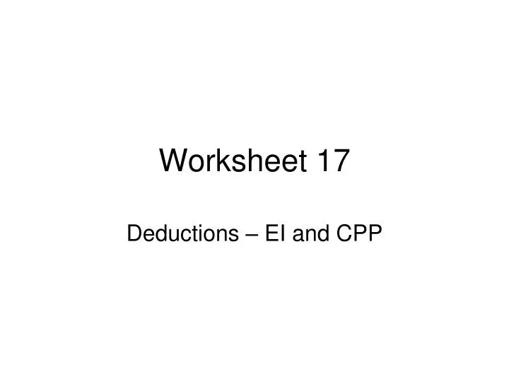 worksheet 17