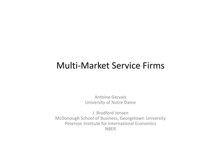 multi market service firms