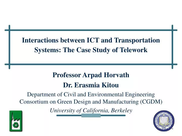 interactions between ict and transportation systems the case study of telework