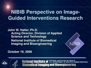 NIBIB Perspective on Image-Guided Interventions Research