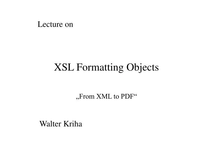 xsl formatting objects