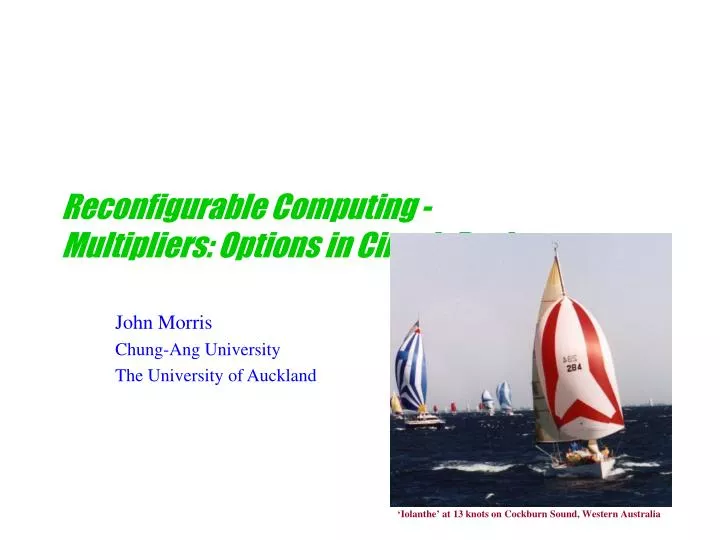 reconfigurable computing multipliers options in circuit design