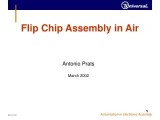 Flip Chip Assembly in Air