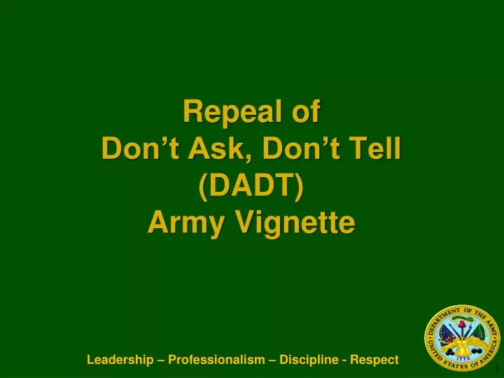 repeal of don t ask don t tell dadt army vignette