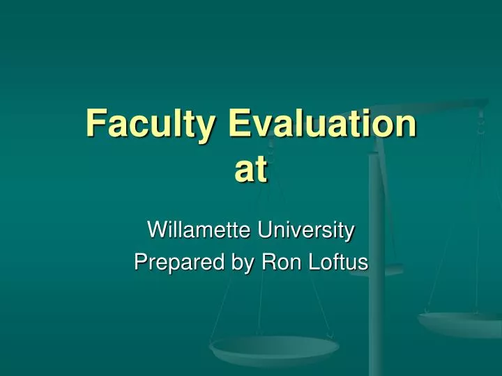 faculty evaluation at