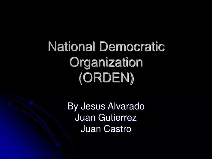 national democratic organization orden