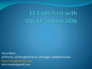 EF Code First with SQL CE and LocalDb