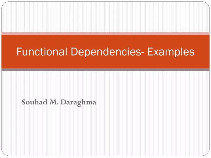 functional dependencies examples
