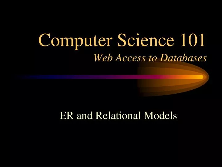 computer science 101 web access to databases