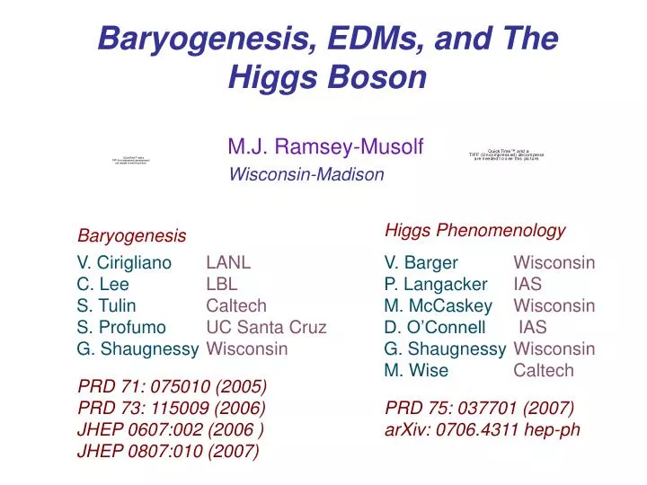 baryogenesis edms and the higgs boson