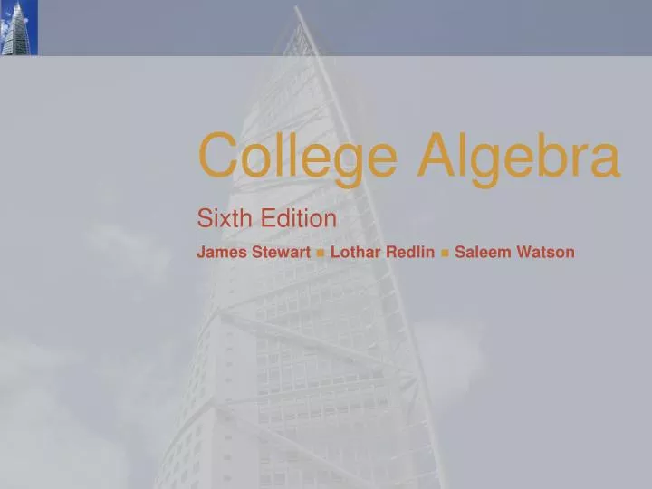 college algebra sixth edition james stewart lothar redlin saleem watson