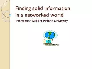 Finding solid information in a networked world