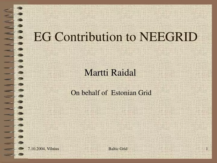 eg contribution to neegrid