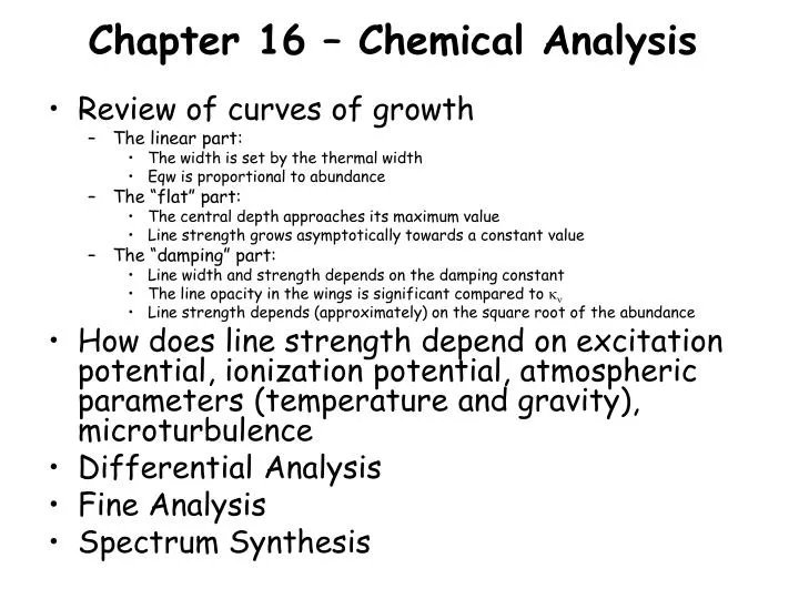 chapter 16 chemical analysis