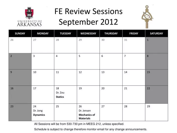 fe review sessions september 2012