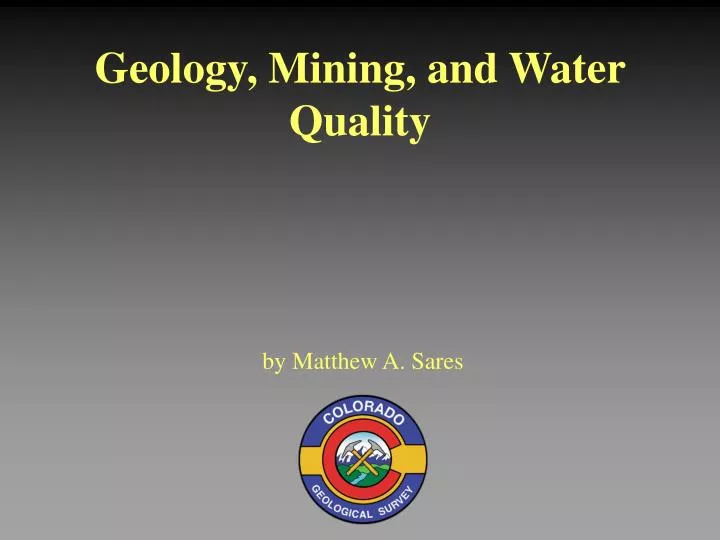 geology mining and water quality
