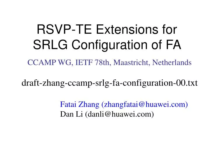 rsvp te extensions for srlg configuration of fa