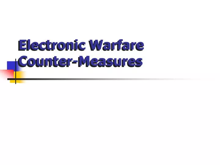 electronic warfare counter measures