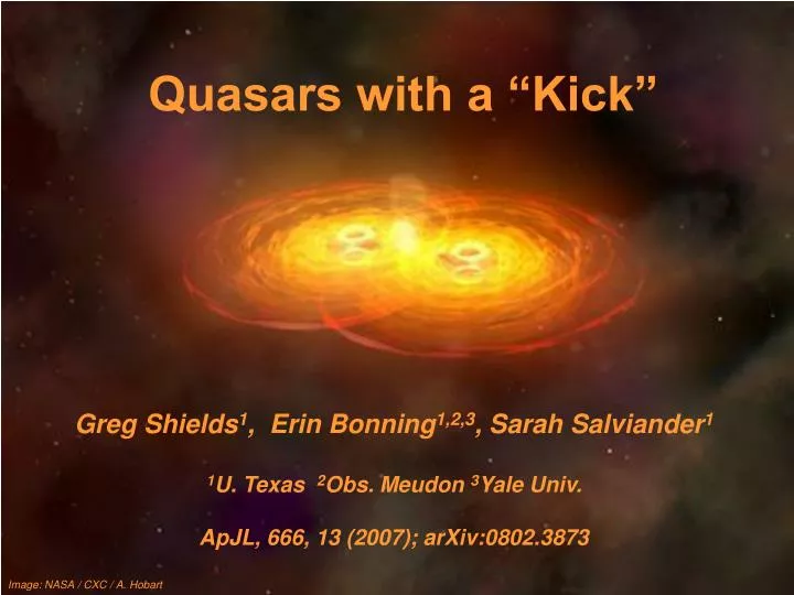 quasars with a kick