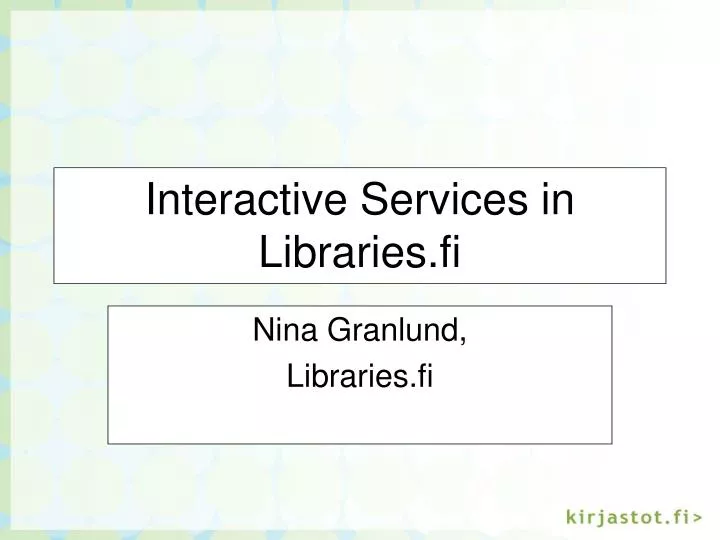 interactive services in libraries fi