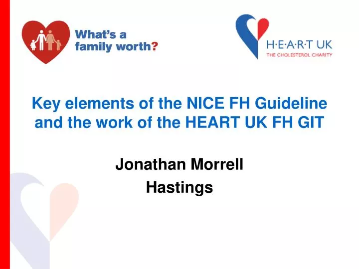 key elements of the nice fh guideline and the work of the heart uk fh git