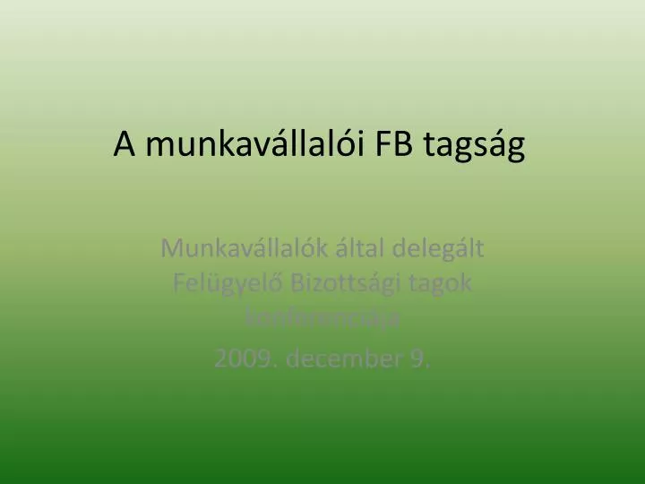 a munkav llal i fb tags g