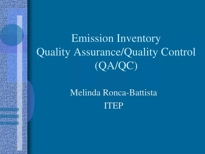 emission inventory quality assurance quality control qa qc