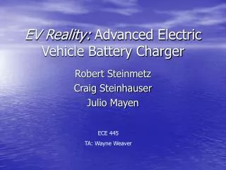 EV Reality: Advanced Electric Vehicle Battery Charger