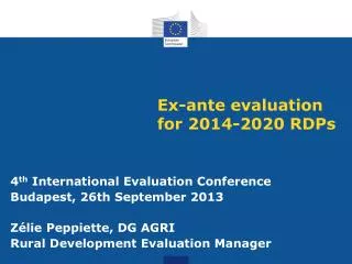 Ex-ante evaluation for 2014-2020 RDPs