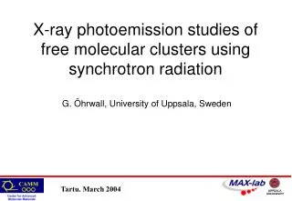 X-ray photoemission studies of free molecular clusters using synchrotron radiation