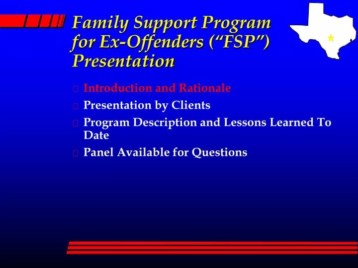 family support program for ex offenders fsp presentation