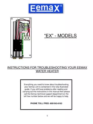 INSTRUCTIONS FOR TROUBLESHOOTING YOUR EEMAX WATER HEATER