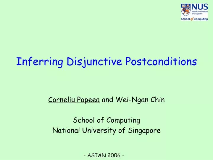 inferring disjunctive postconditions