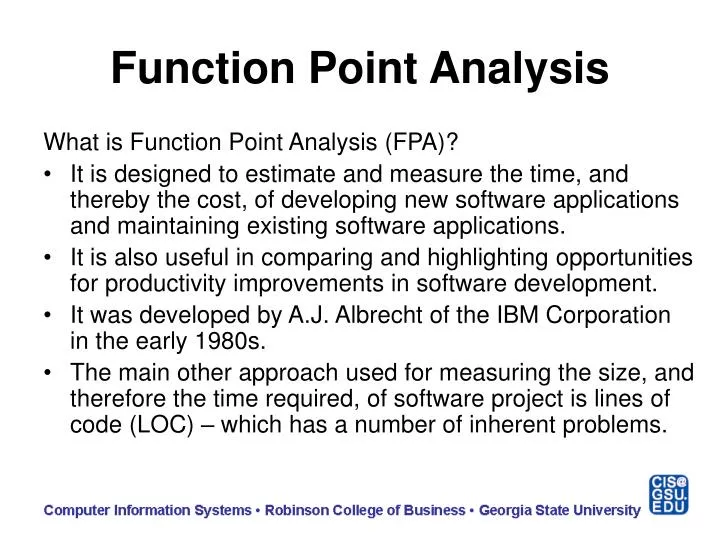 function point analysis