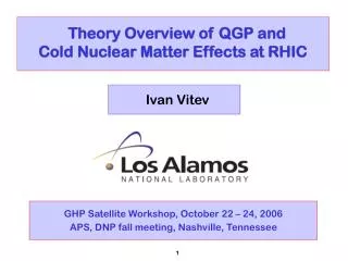 Theory Overview of QGP and Cold Nuclear Matter Effects at RHIC