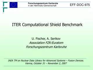 ITER Computational Shield Benchmark