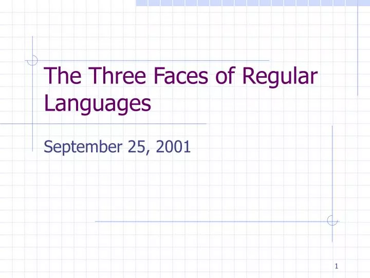 the three faces of regular languages