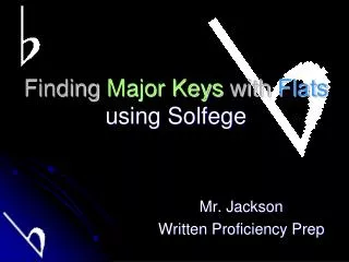 Finding Major Keys with Flats using Solfege