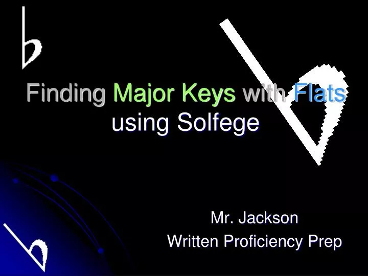 finding major keys with flats using solfege