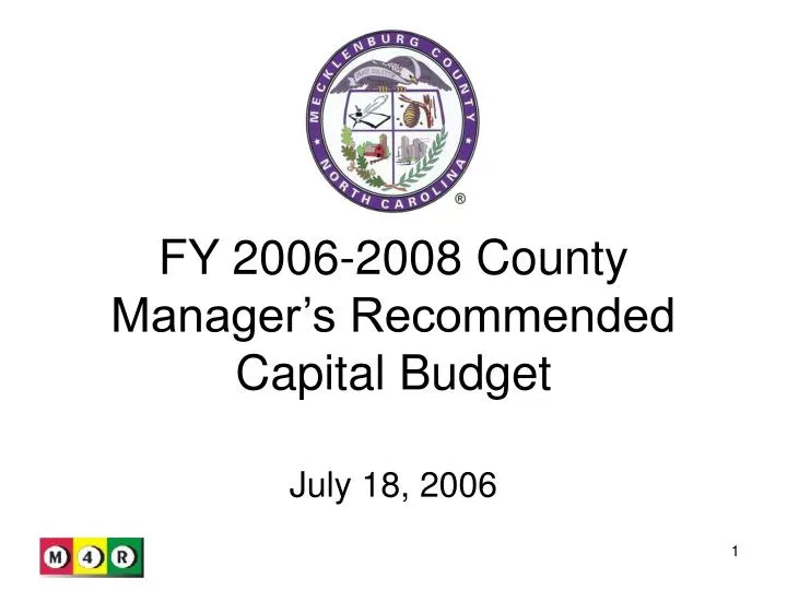 fy 2006 2008 county manager s recommended capital budget