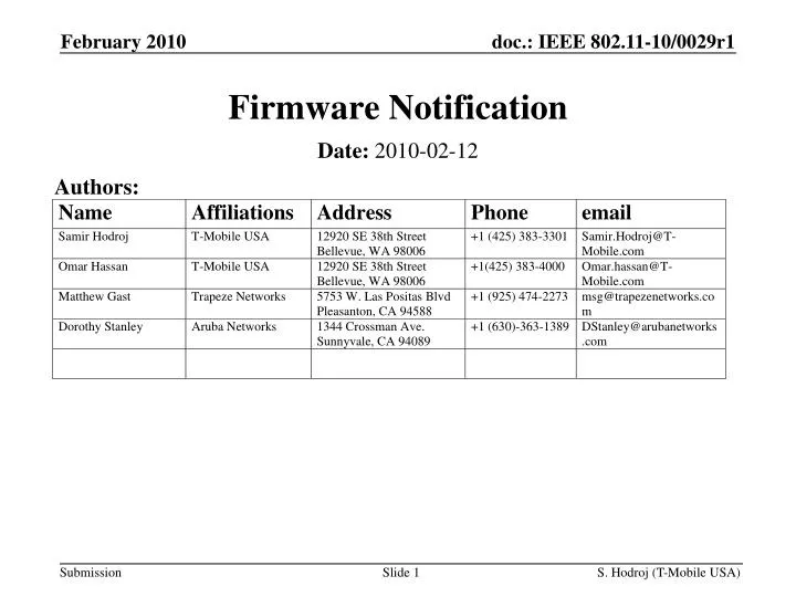 firmware notification