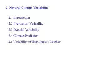 2. Natural Climate Variability
