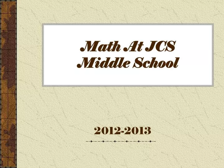 math at jcs middle school