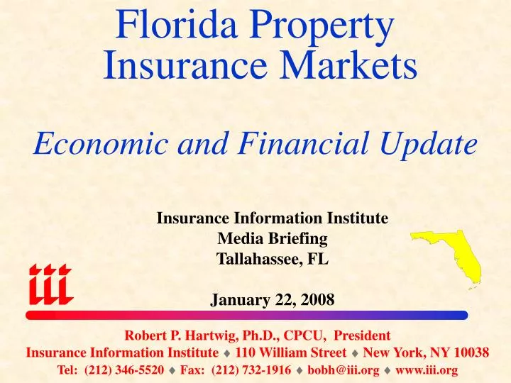 florida property insurance markets economic and financial update