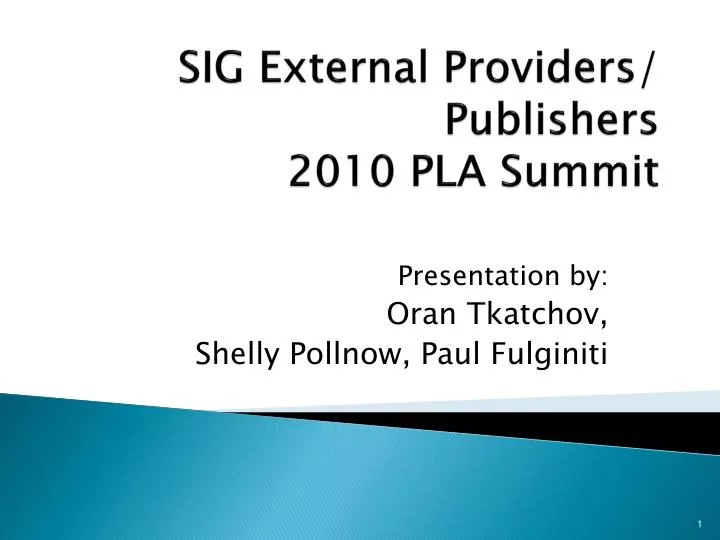 sig external providers publishers 2010 pla summit
